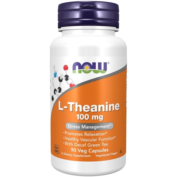 NOW - L-Theanine 200 МГ - 60 Капсули - Image 1