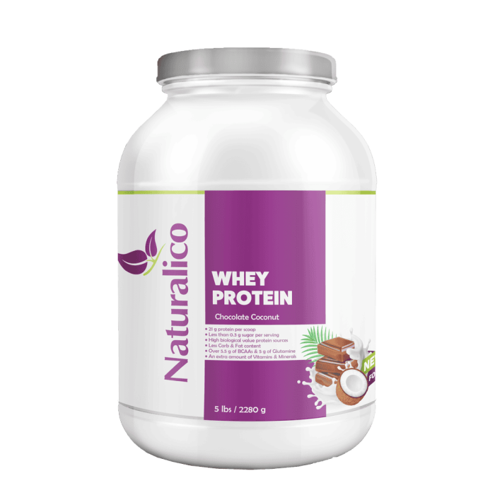 WHEY PROTEIN CHOCOLATE + COCONUT Naturalico - Image 1
