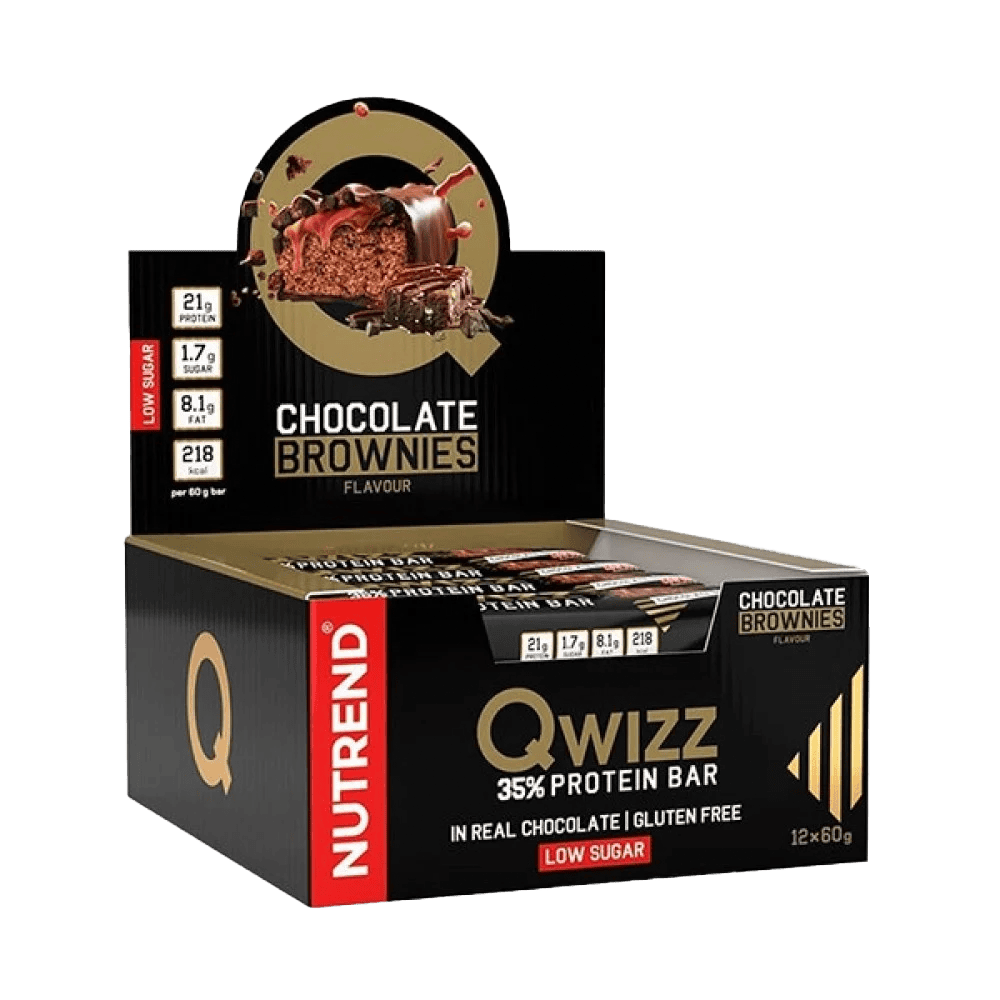 nutrend qwizz protein bar 12x 60g chocolate brownies box 1
