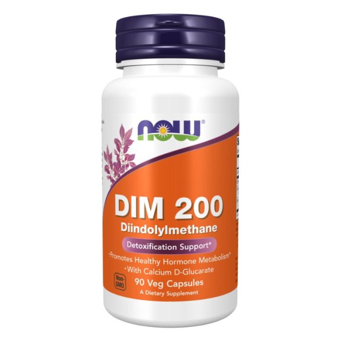 NOW - DIM 200 With Calcium Glucarate - 90 Veg Caps - Image 1